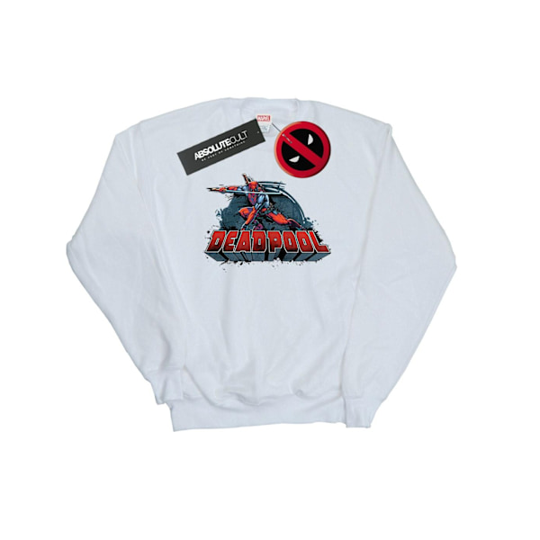 Marvel Dam/Kvinnor Deadpool Svärd Logo Sweatshirt L Vit White L