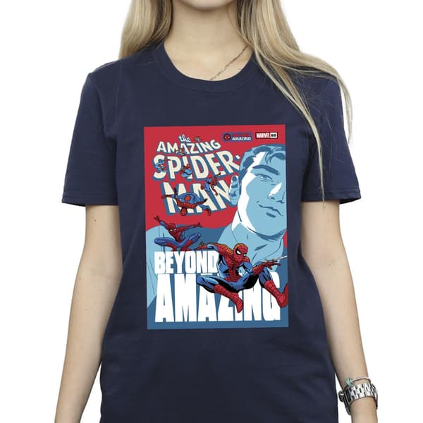 Marvel Dam/Dam Spider-Man Beyond Amazing Cover Cotton Boy Navy Blue L