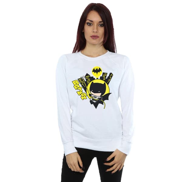 DC Comics Dam/Dam Chibi Batman Swinging Sweatshirt XL Vit White XL