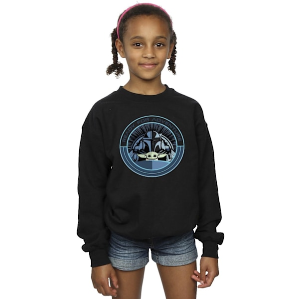 Star Wars Girls The Mandalorian Grogu redo för äventyr Sweatshirt Black 9-11 Years