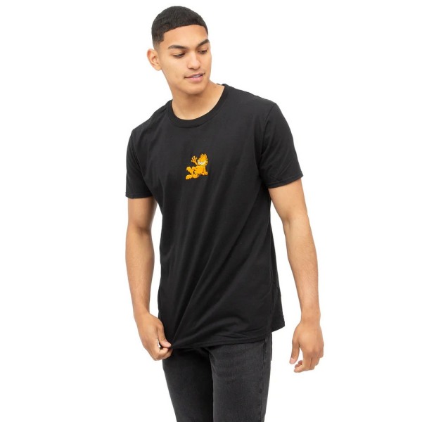 Garfield Herr Broderad T-Shirt S Svart Black S