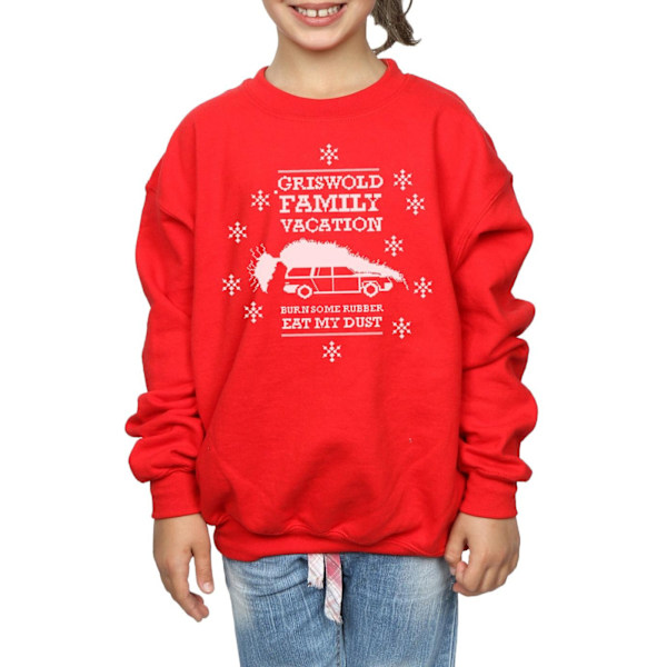 National Lampoon's Christmas Vacation Girls Eat My Dust Sweatshirt Red 5-6 Years