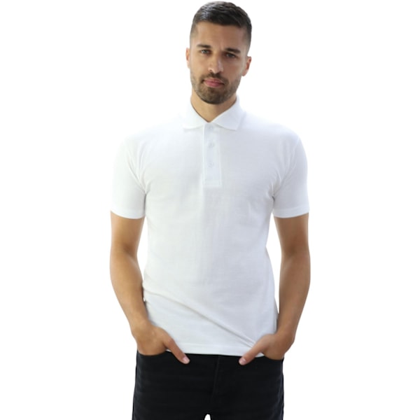 Casual Classic Mens Pique Polo M Vit White M