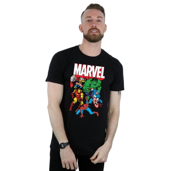 Marvel Herr T-shirt Hero Group Bomull S Svart Black S