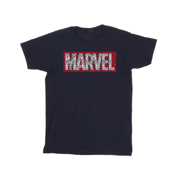 Marvel Herr Comics Hearts Logotyp T-Shirt M Marinblå Navy Blue M