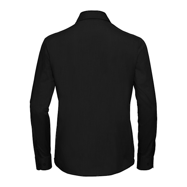 Russell Collection Dam/Damer Poplin Lätt-Skötsel Långärmad Black 4XL