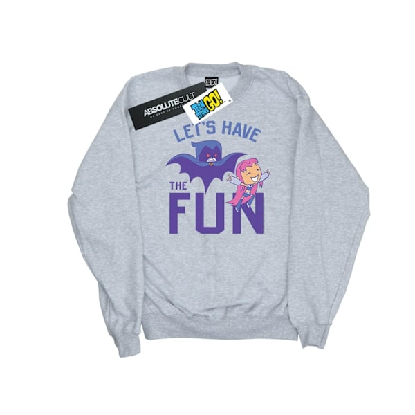 DC Comics Girls Teen Titans Go Let's Have The Fun Sweatshirt 5- Sports Grey 5-6 Years