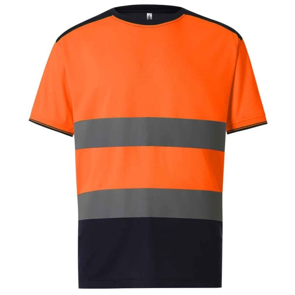 Yoko Mens Two Tone Hi-Vis T-Shirt M Orange/Navy Orange/Navy M