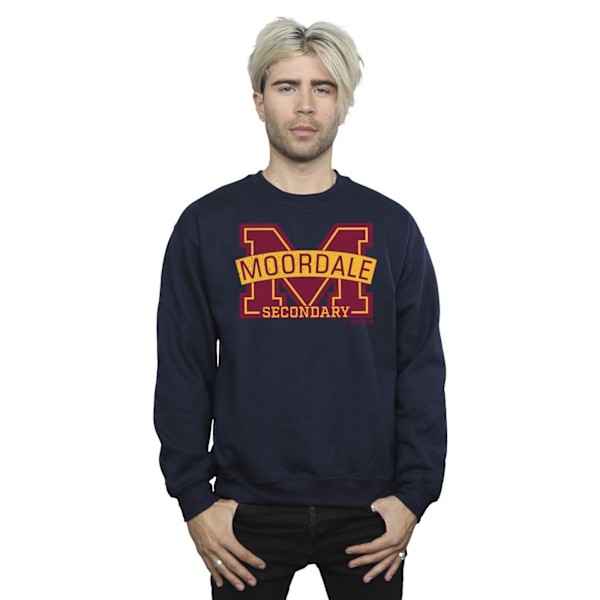 Netflix Mens Sex Education Moordale Cracked M Logo 2 Sweatshirt Navy Blue 3XL