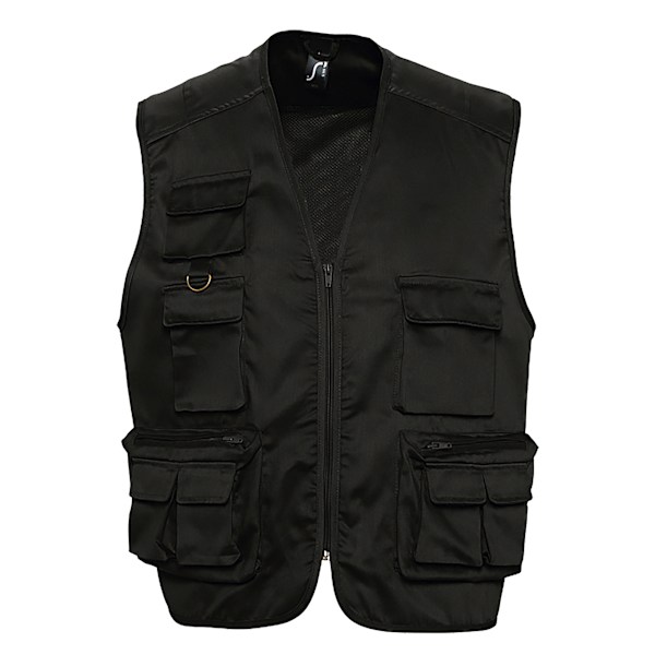 SOLS Wild Unisex Full Zip Waistcoat Bodywarmer Jacket M Svart Black M