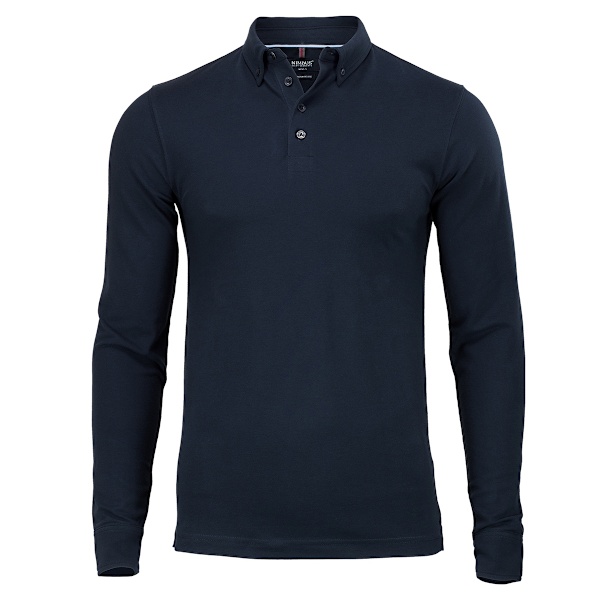 Nimbus Carlington Deluxe långärmad poloskjorta 4XL marinblå Navy 4XL