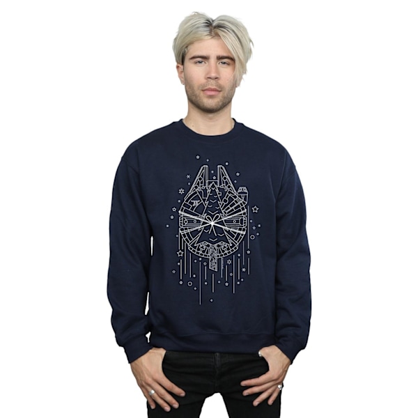 Star Wars Herr Millennium Falcon Julgran Leverans Sweatshirt Navy Blue XL