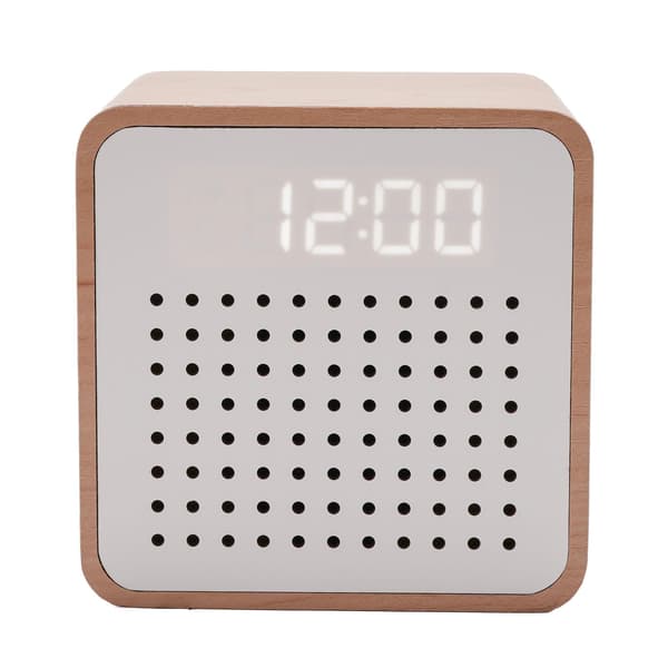 Interval Träväckarklocka med Bluetooth-högtalare - Vit En One Colour One Size