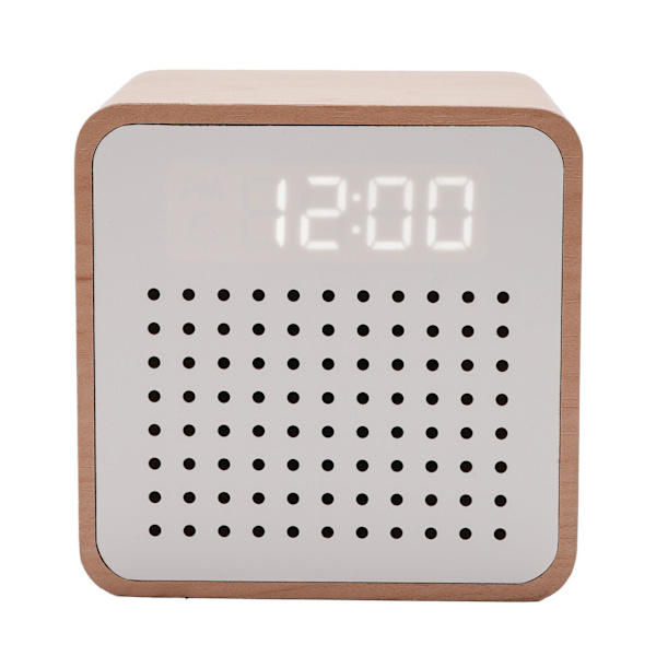 Interval Träväckarklocka med Bluetooth-högtalare - Vit One Colour One Size