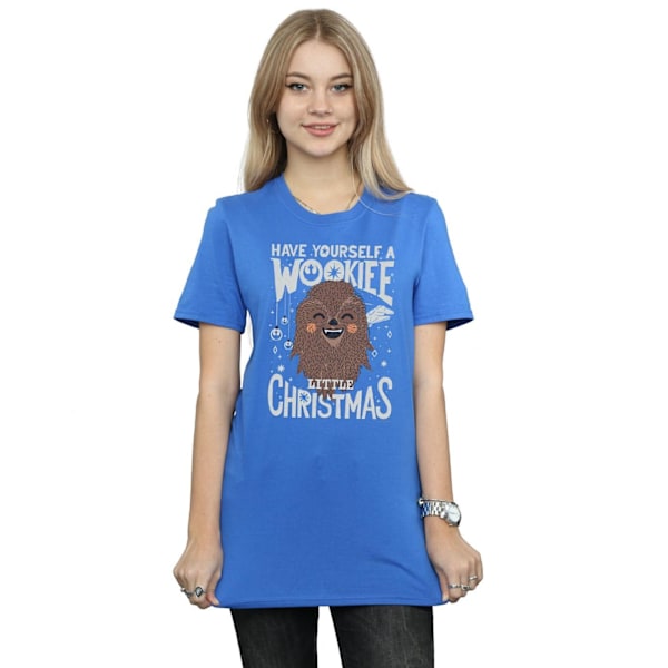 Star Wars Dam/Damer Wookiee Lilla Jul Bomull Pojkvän Royal Blue M