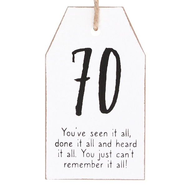Something Different Milestone 70th Hängande Skylt One Size Svart/ Black/White One Size