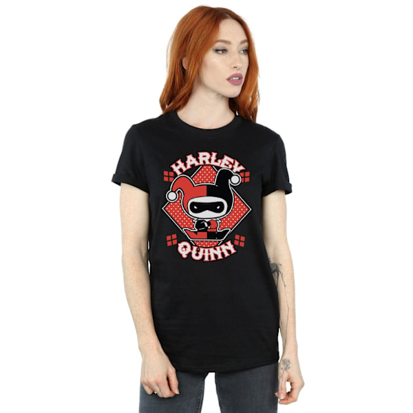 Harley Quinn Dam/Damer Chibi Bomull Boyfriend T-Shirt XL Svart Black XL