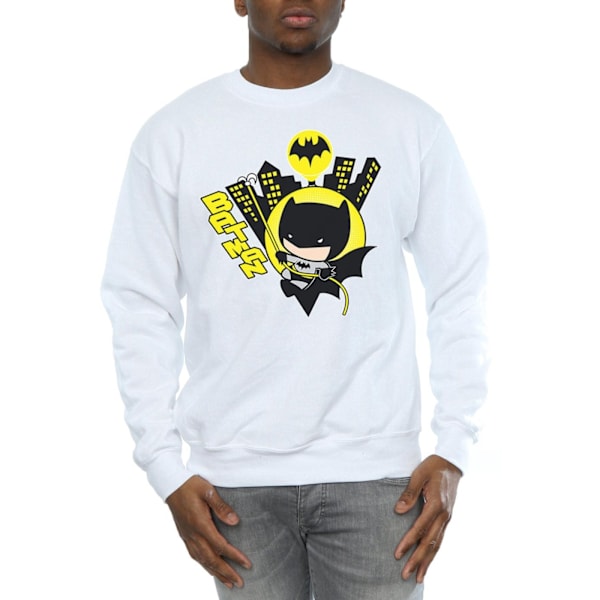 DC Comics Chibi Batman Swinging Sweatshirt L Vit White L