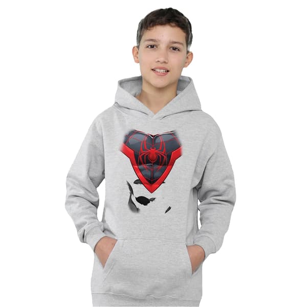 Spider-Man Barn/Kids Miles Morales Kostym Heather Pull Ov Athletic Heather 12-13 Years