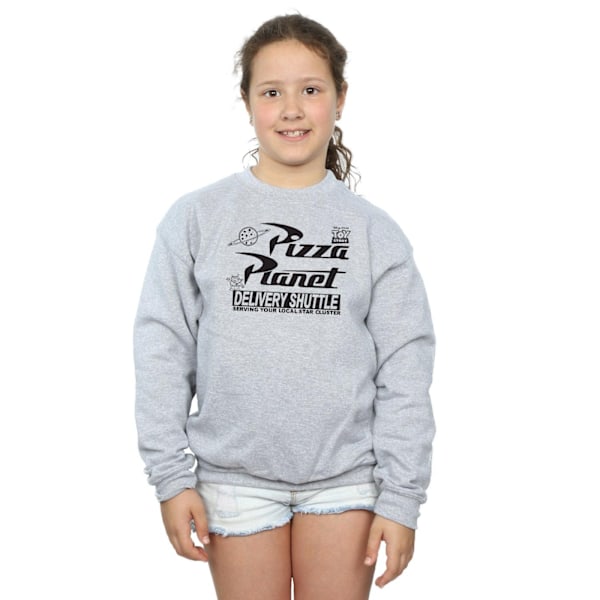 Disney Girls Toy Story Pizza Planet Logo Sweatshirt 7-8 år S Sports Grey 7-8 Years