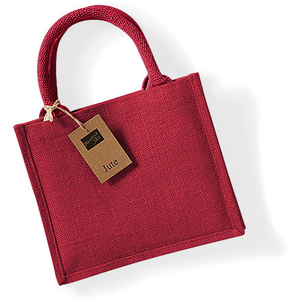 Westford Mill Jute Mini Presentpåse (6 liter) En Storlek Röd/Röd Red/Red One Size