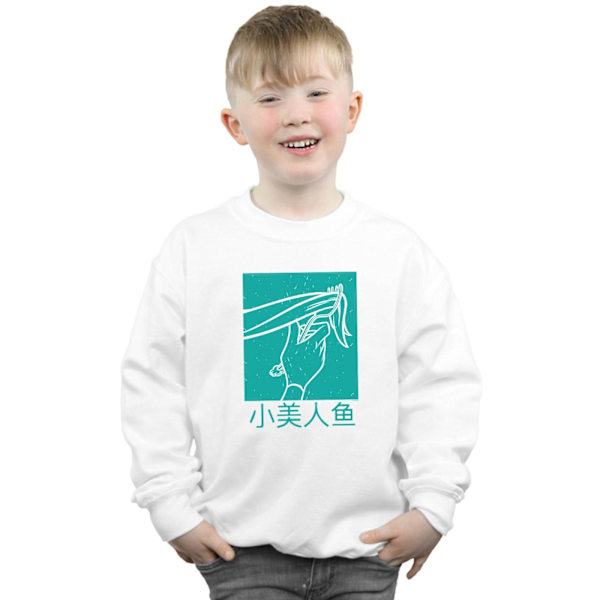 Disney Princess Boys Ariel Den Lilla Sjöjungfrun Hår Stroke Sweatshirt White 12-13 Years