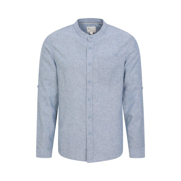 Mountain Warehouse Herr Lowe Linne Blend Grandad Collar Shirt 3 Blue 3XL