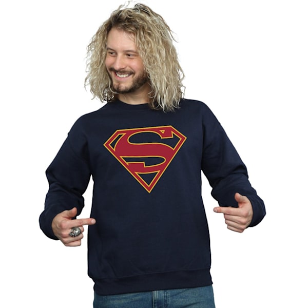 DC Comics Supergirl Logo Sweatshirt för män, marinblå, S Navy Blue S
