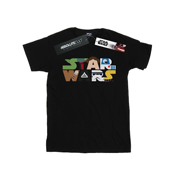 Star Wars Dam/Damer T-shirt i bomull med karaktärslogotyp för kvinnor Black 4XL