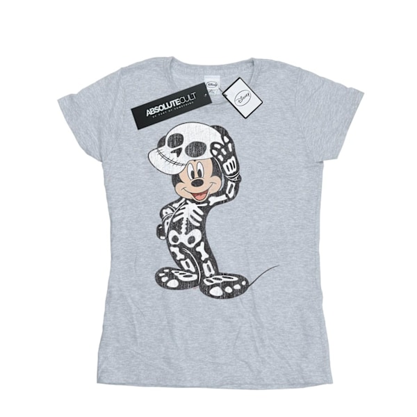 Disney Dam/Kvinnor Mickey Mouse Skelett Bomull T-shirt XXL S Sports Grey XXL