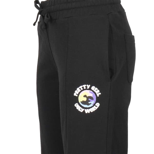 Pretty Boy Ugly World Joggingbyxor i bomull med logotyp för damer Black 14 UK