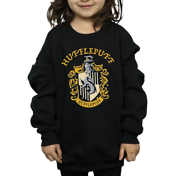 Harry Potter Flickor Hufflepuff Bomullströja 12-13 År Svart Black 12-13 Years