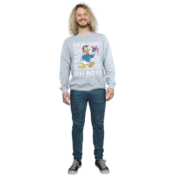 Disney Herr Donald Duck Jul Fair Isle Sweatshirt M Sports Sports Grey M