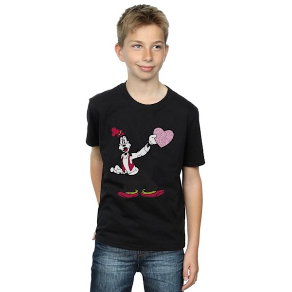 Disney Goofy Love Heart T-shirt för pojkar 7-8 år Svart Black 7-8 Years