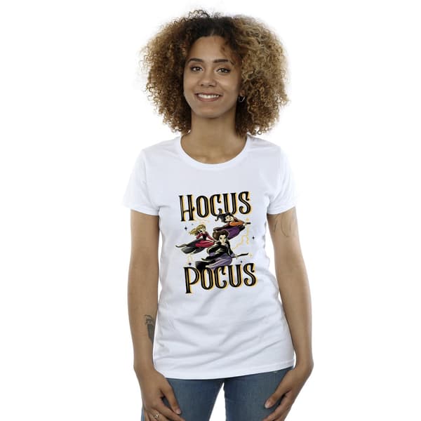 Hocus Pocus Dam/Dam Flying Bomulls T-shirt S Vit White S