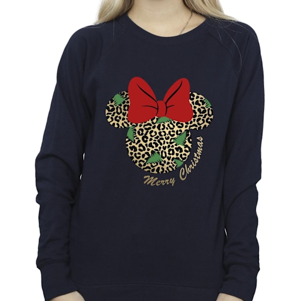 Disney Dam/Dam Minnie Mouse Leopard Jultröja Navy Blue S