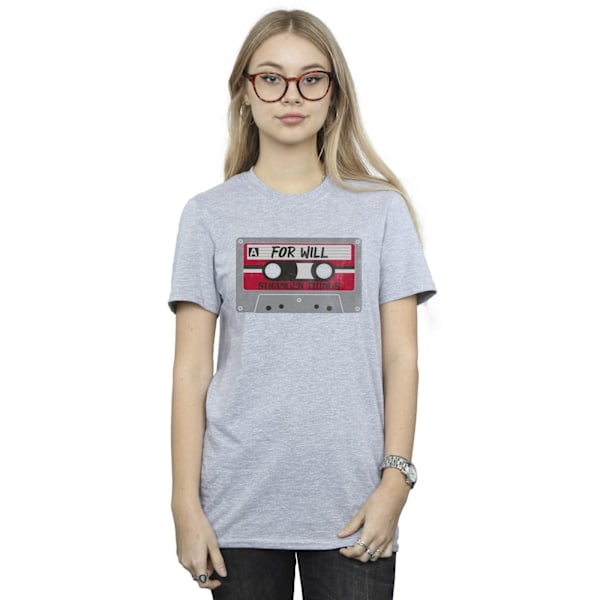 Netflix Dam/Kvinnor Stranger Things Kassett För Will Bomull Sports Grey 3XL