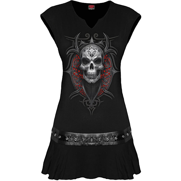 Spiral Direct Dam/Kvinna Högprästinna Stud Midja Miniklänning Black 4XL