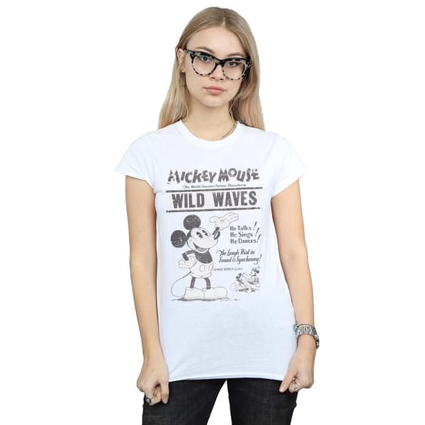 Disney Dam/Dam Mickey Mouse Making Waves T-shirt i bomull S White S