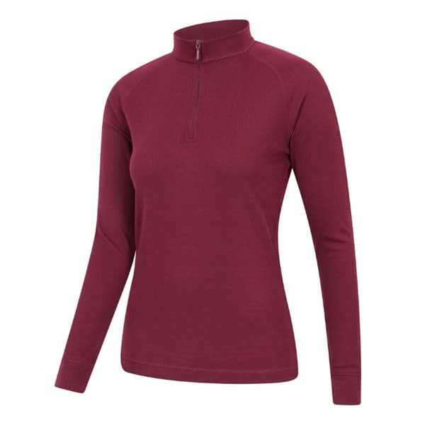 Mountain Warehouse Dam Talus Zip Neck Långärmad Termisk Topp för Kvinnor Pink 18 UK