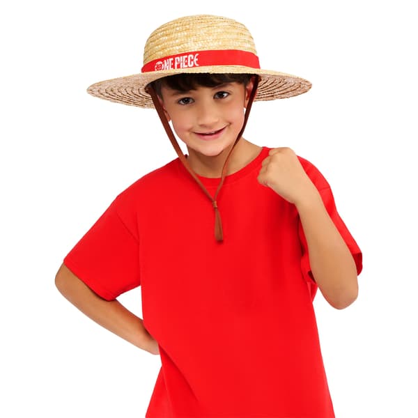 One Piece Barn/Kids Monkey D. Luffy Strådräkt Hatt En Sand One Size