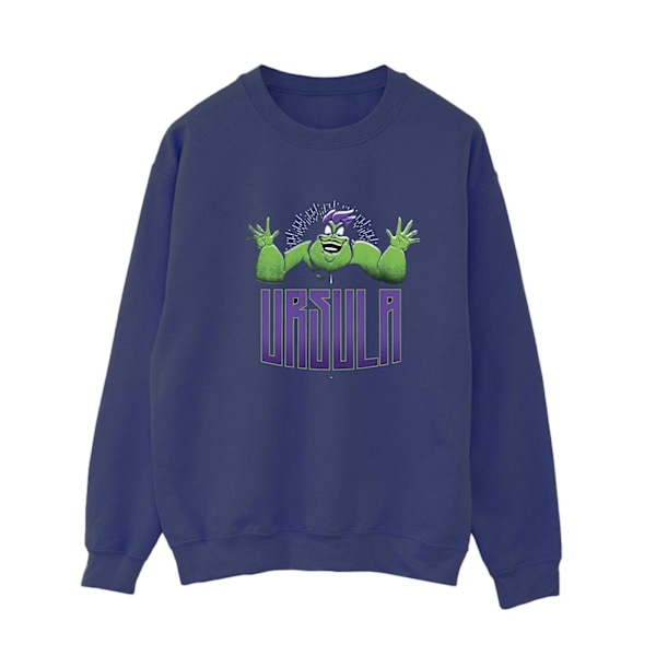 Disney Dam/Kvinnor Skurkar Ursula Grön Sweatshirt XL Marinblå B Navy Blue XL