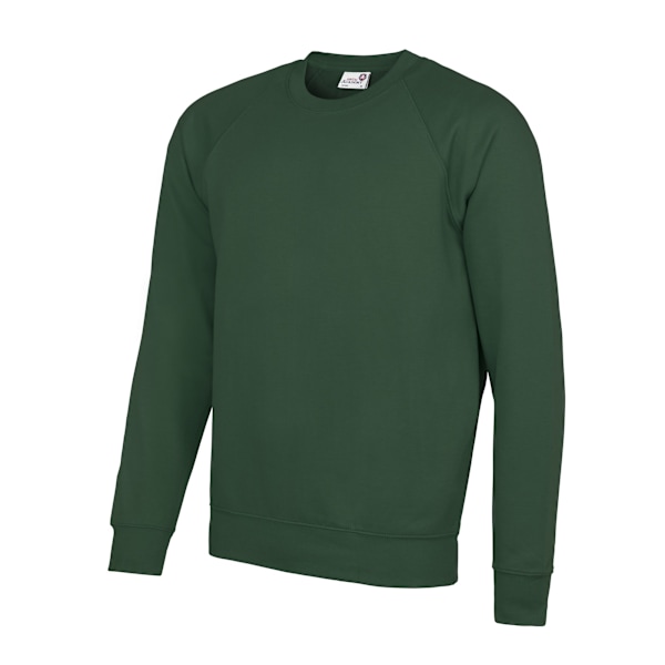 AWDis Academy Herr Crew Neck Raglan Sweatshirt L Grön Green L