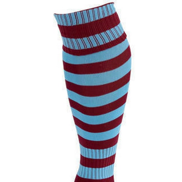 Precision Unisex Vuxen Pro Randiga Fotbollsstrumpor 7 UK-12 UK Mar Maroon/Sky Blue 7 UK-12 UK