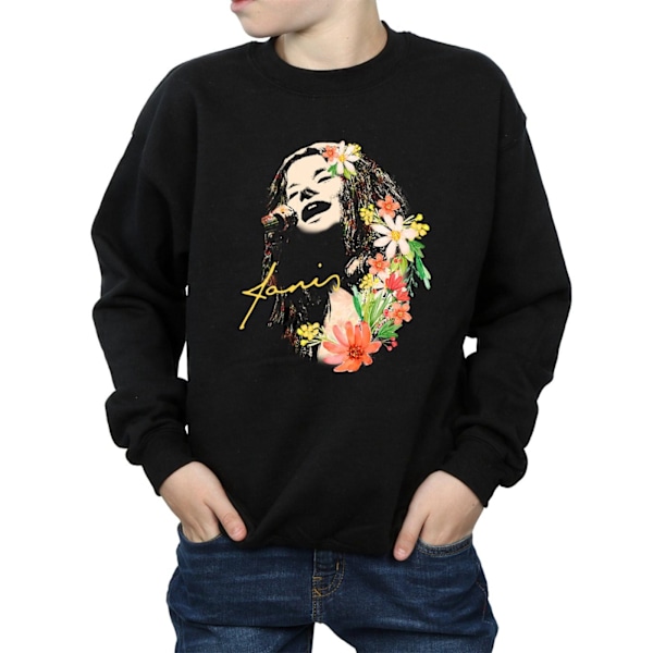 Janis Joplin Boys Floral Pattern Sweatshirt 5-6 år Svart Black 5-6 Years