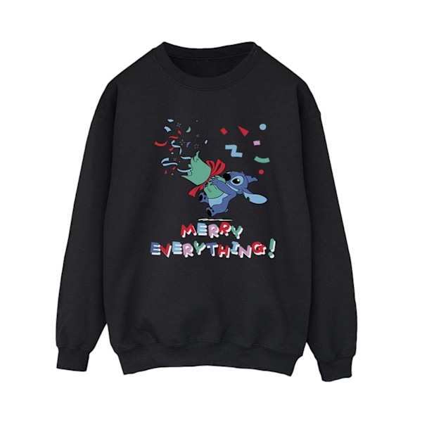 Disney Dam/Kvinnor Lilo Och Stitch Stitch Merry Everything Sweatshirt Black XL