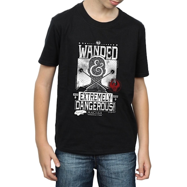 Fantastiska vidunder Boys Wanded And Extremely Dangerous T-shirt 7- Black 7-8 Years