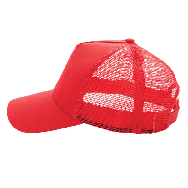 XD Collection Borstad Bomull 5 Paneler Truckerkeps En Storlek Röd Red One Size