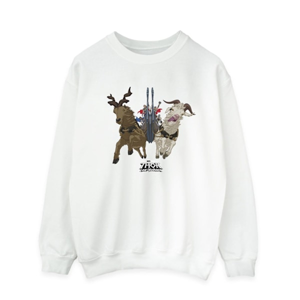 Marvel Herr Thor Love And Thunder Viking Ship Sweatshirt L Vit White L