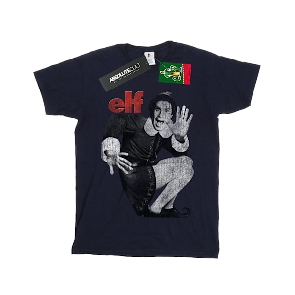 Elf Girls Mono Distressed Poster Bomull T-shirt 7-8 år Marinblå Navy Blue 7-8 Years